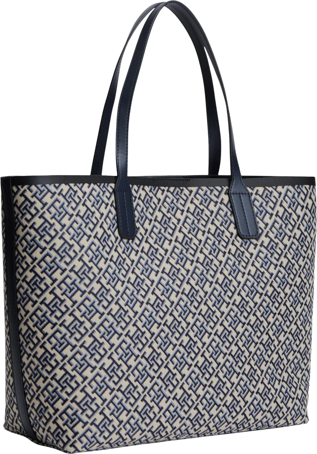 Tommy Hilfiger Icon Jacquard borsa tote blu monogramma