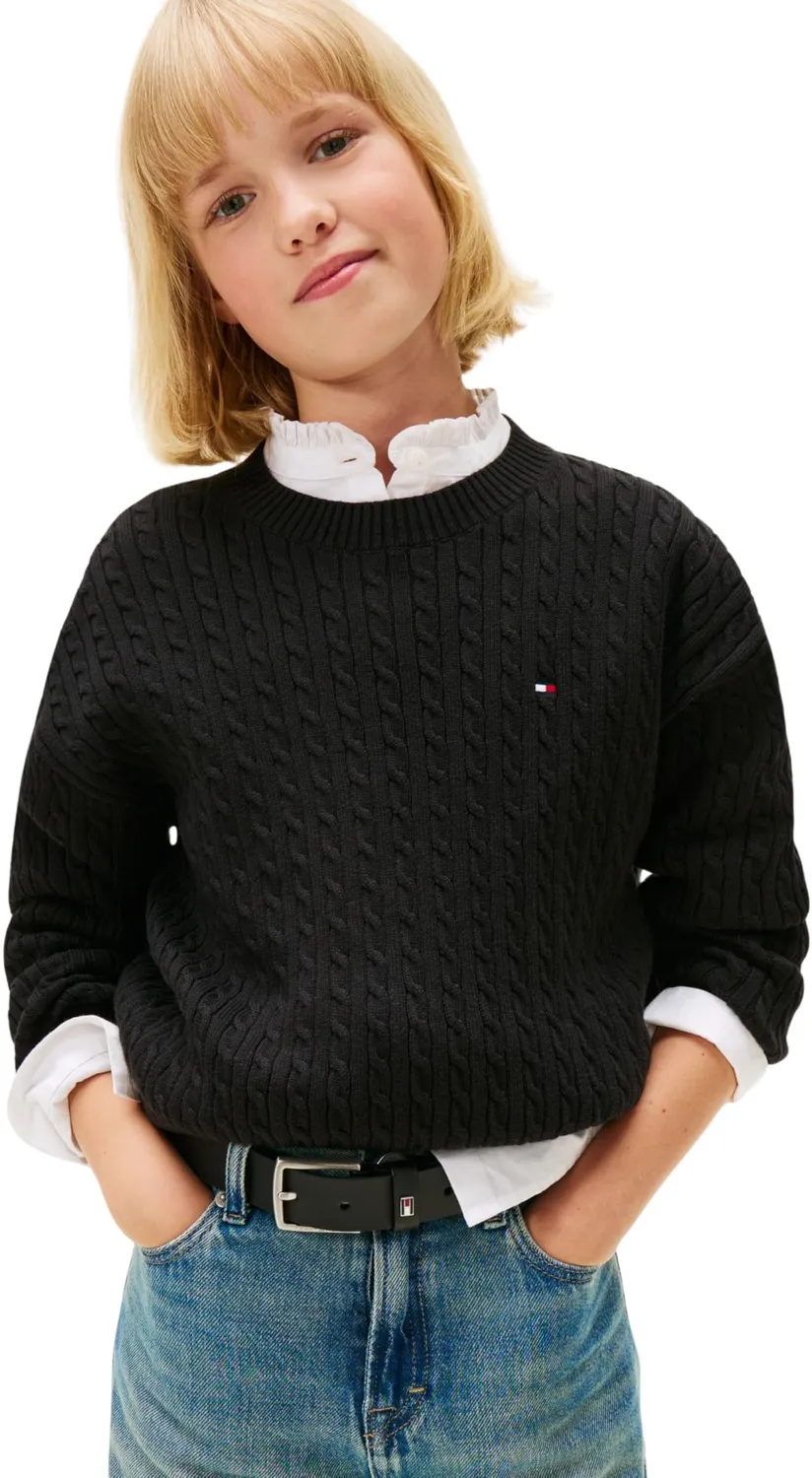 Tommy Hilfiger KG0KG08848 maglione bambina a trecce
