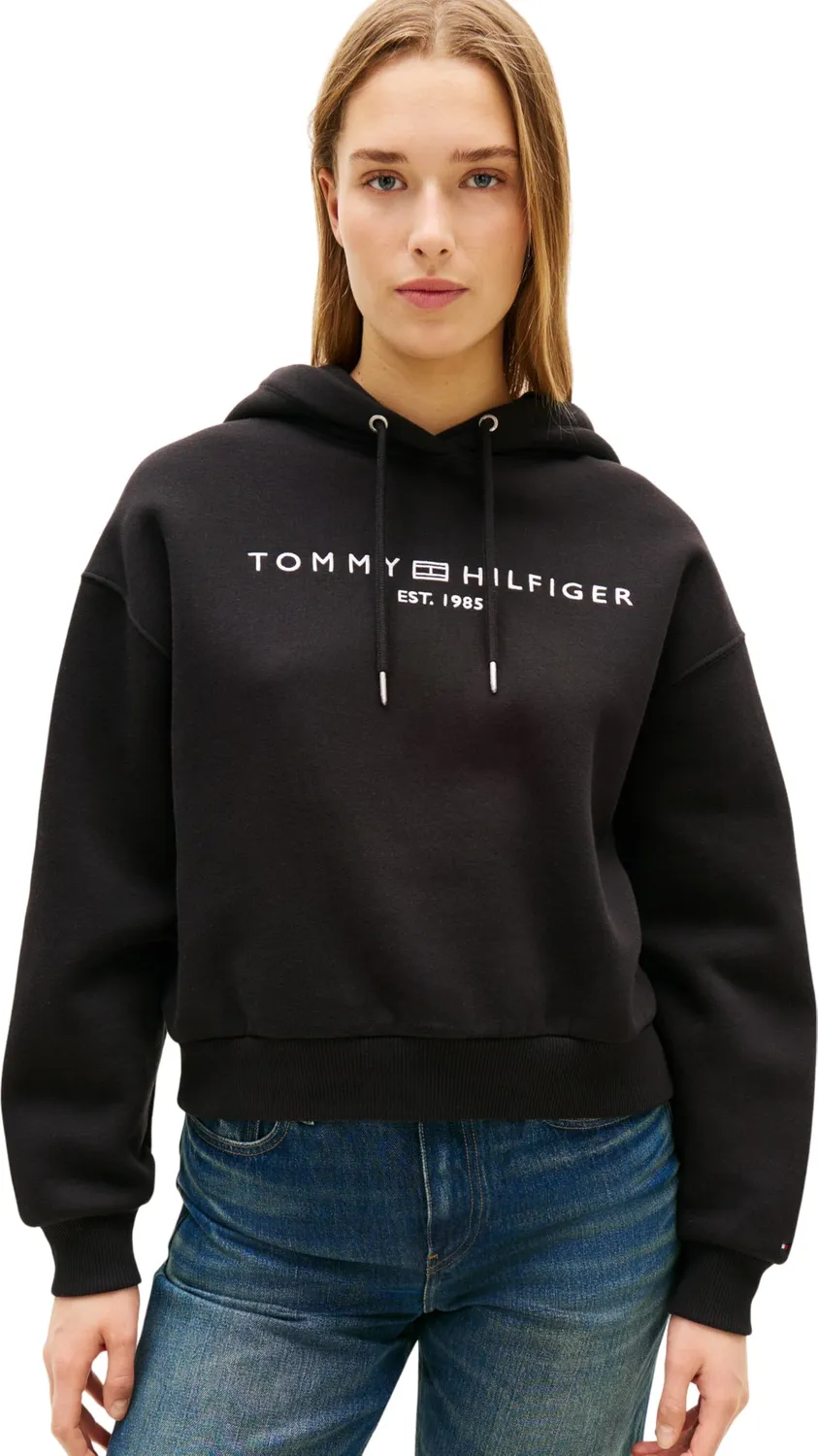 Tommy Hilfiger Corp Logo WW0WW47832 felpa donna XS cappuccio
