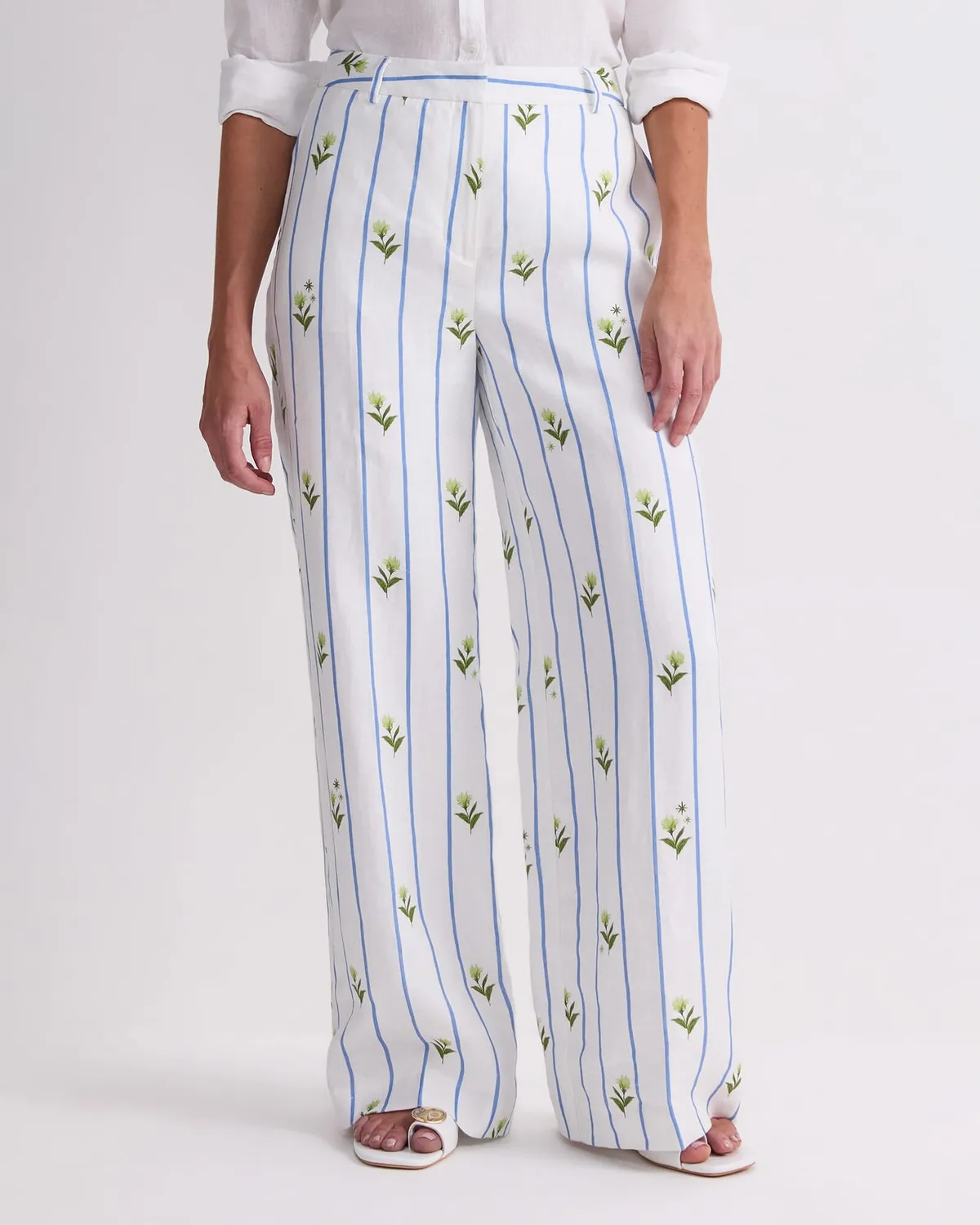 Sportscraft Hampton Stripe pantalone lino donna