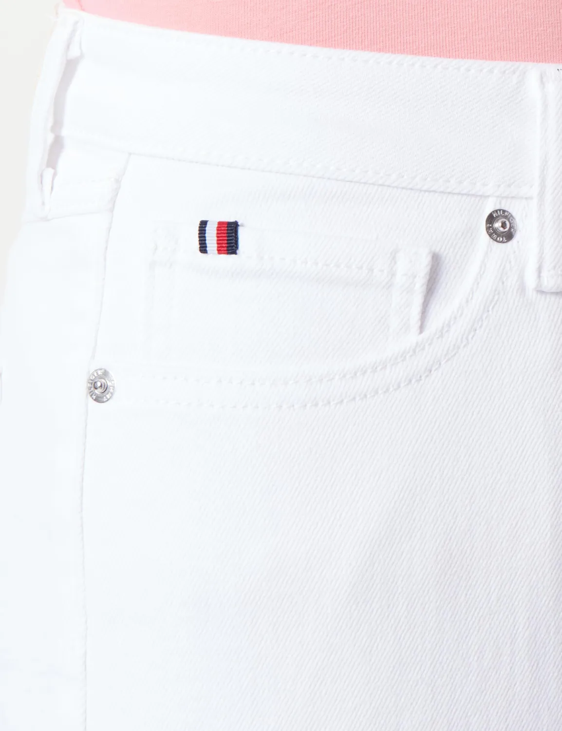 Tommy Hilfiger Straight shorts jeans donna vita alta cotone