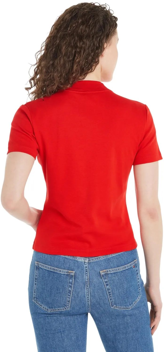 Tommy Hilfiger Cody Crop t-shirt donna slim collo alto
