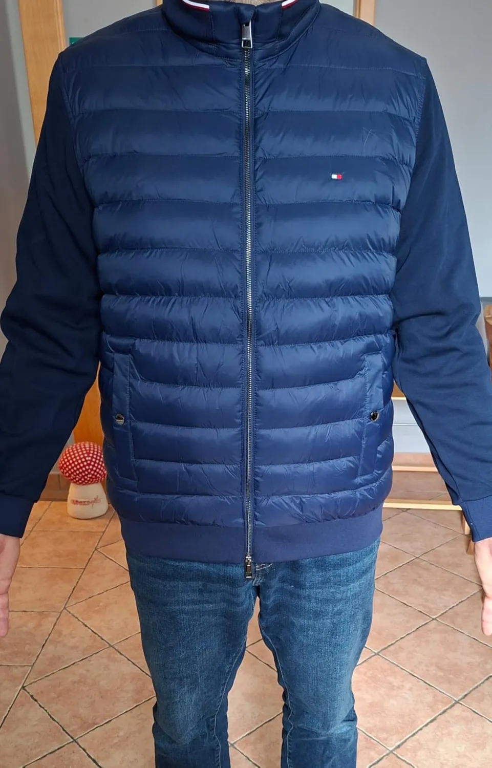 Tommy Hilfiger Mix Media Stand Collar Zip Felpa L blu