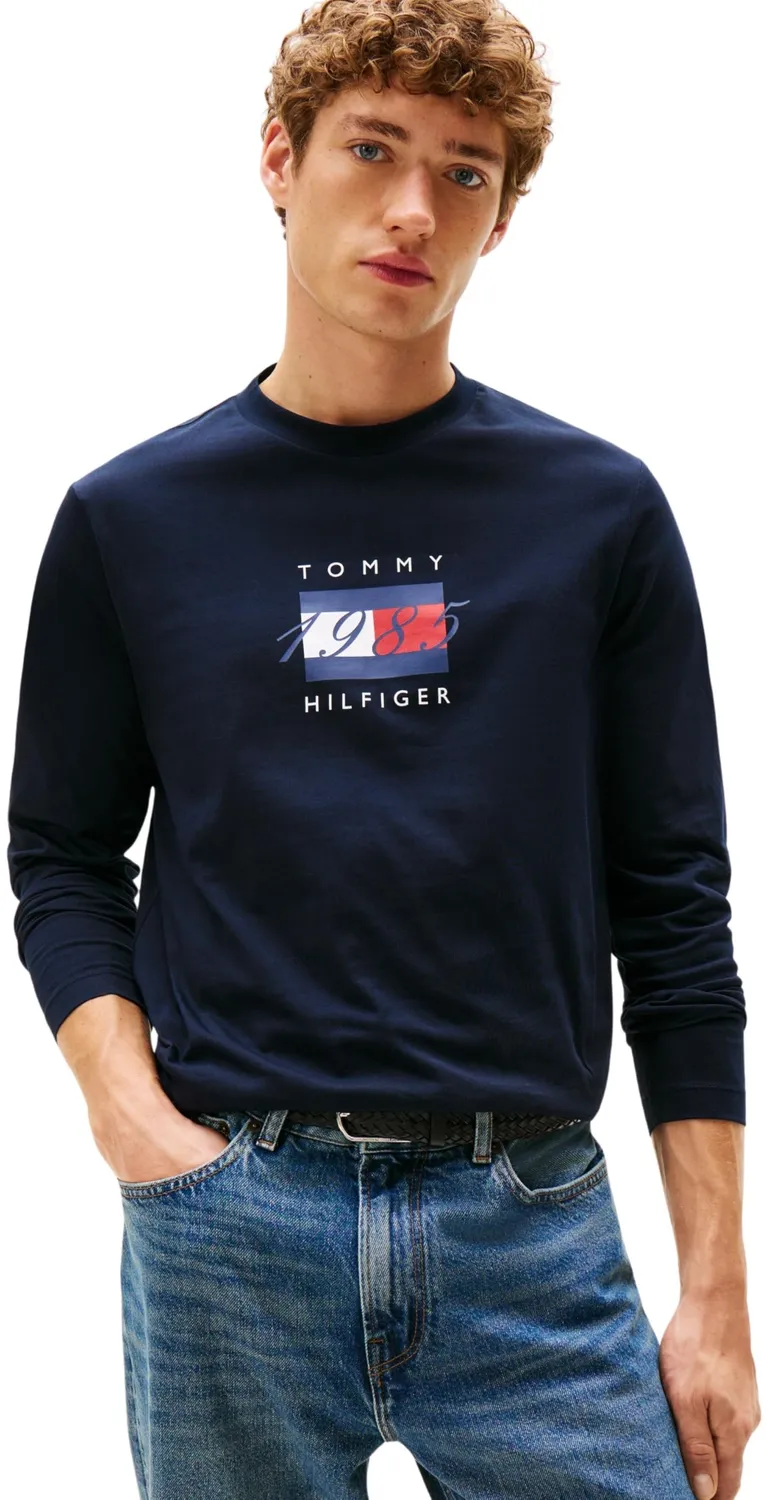 Tommy Hilfiger Linear Flag Maglia Uomo Maniche Lunghe