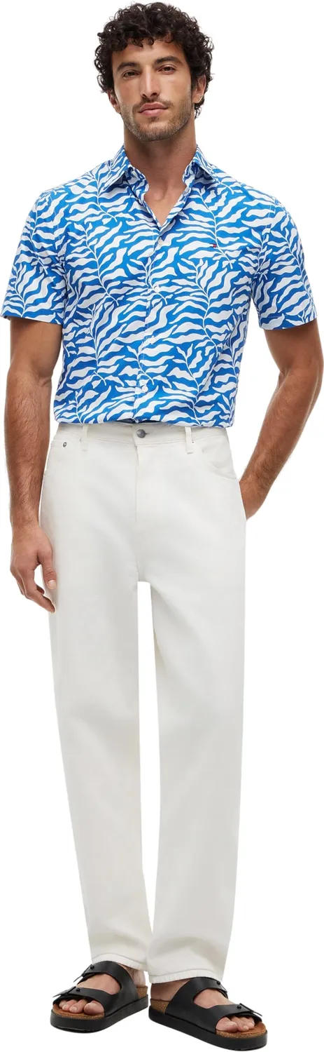 Tommy Hilfiger Papertouch Palm MW0MW42410 camicia uomo L palme