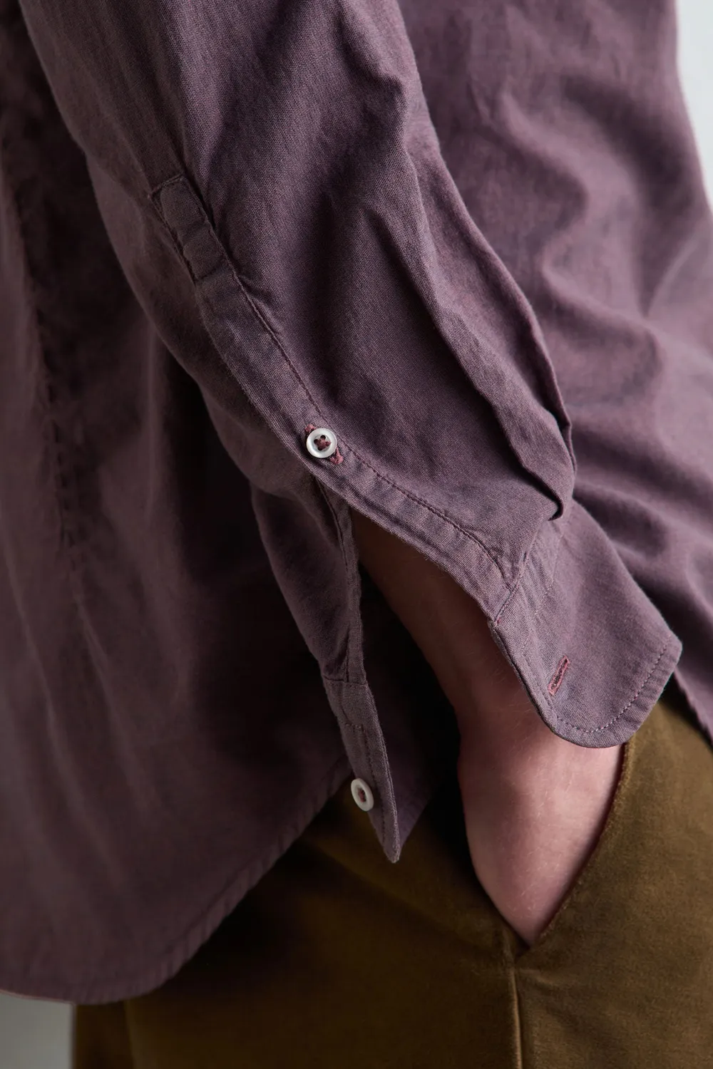 Massimo Alba Genova camicia uomo rose brown cotone
