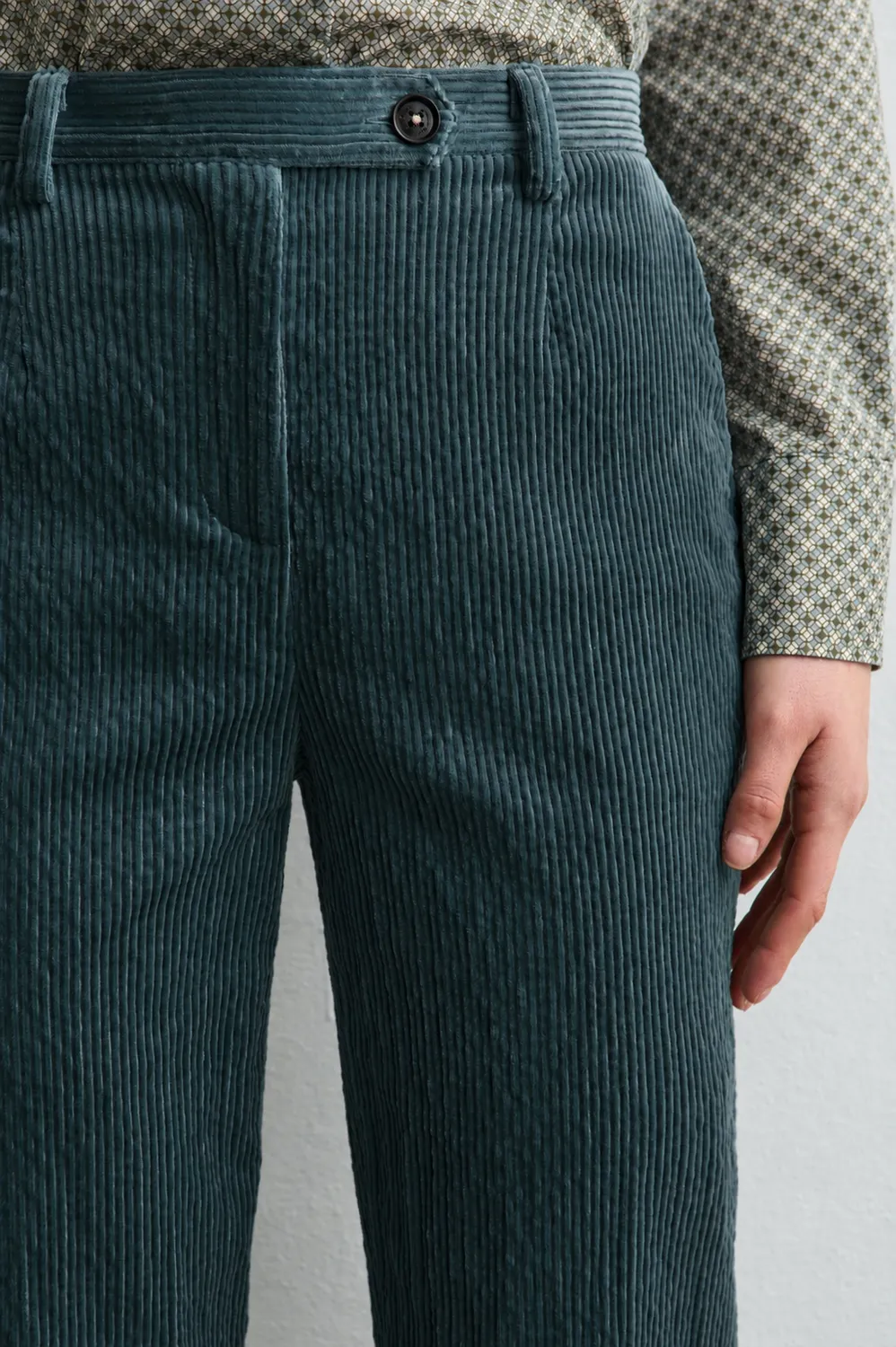 Massimo Alba Illinois pantaloni velluto dark teal