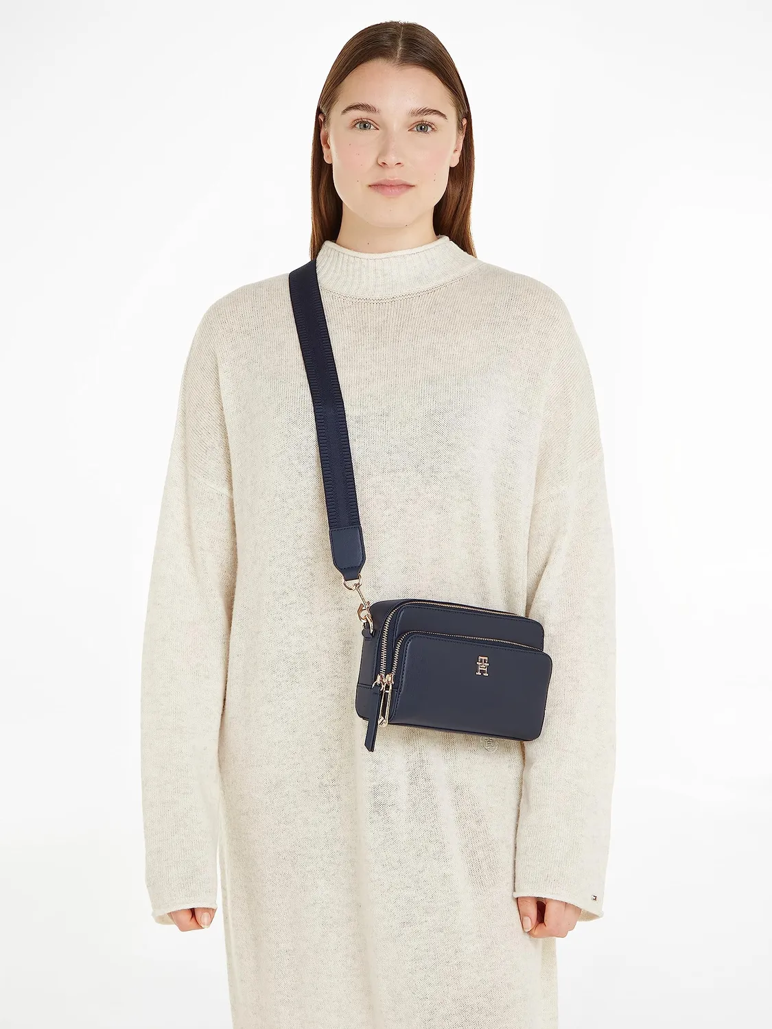 Tommy Hilfiger Iconic Camera Bag Borsa Tracolla Donna Blu