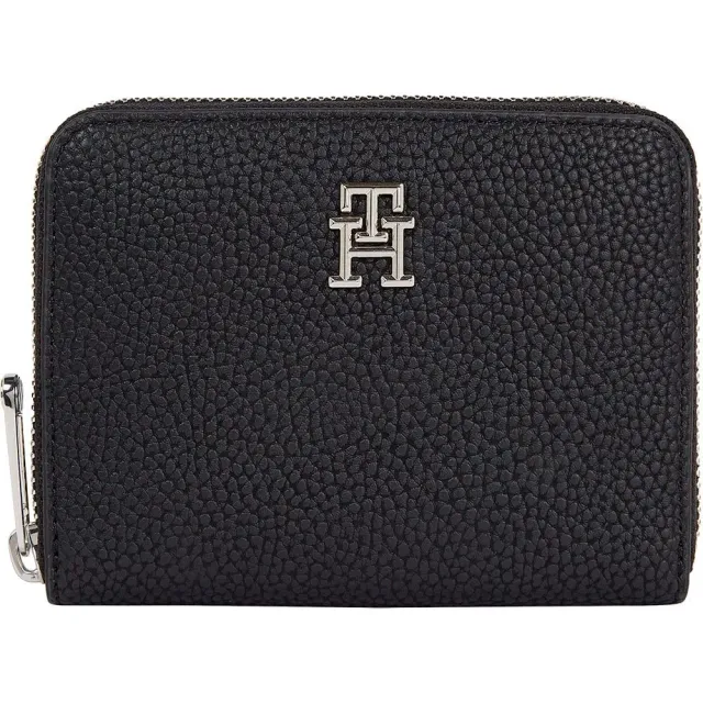Tommy Hilfiger TH Emblem portafoglio donna nero piccolo