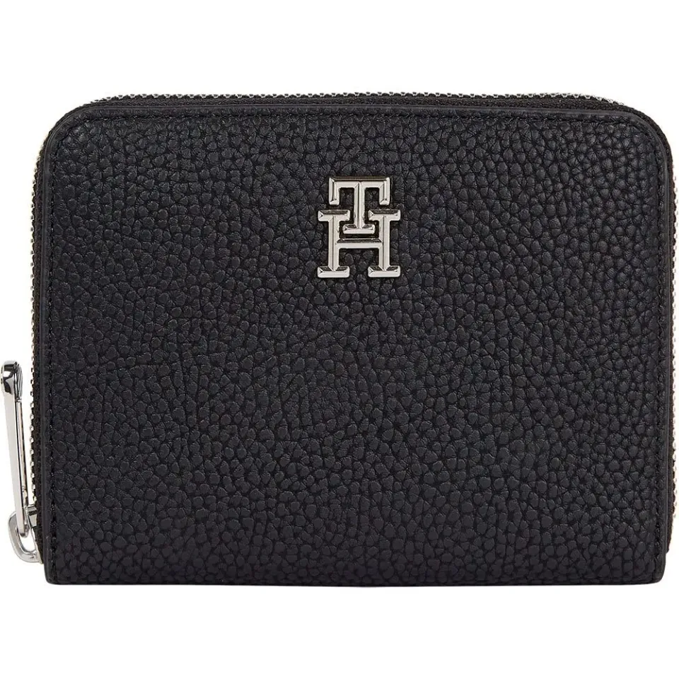 Tommy Hilfiger TH Emblem portafoglio donna nero piccolo