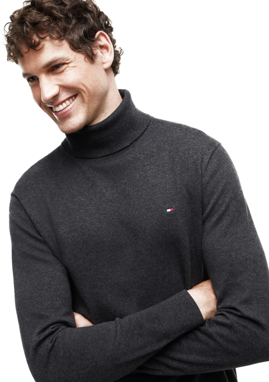 Tommy Hilfiger MW0MW28048 maglione uomo collo alto blu