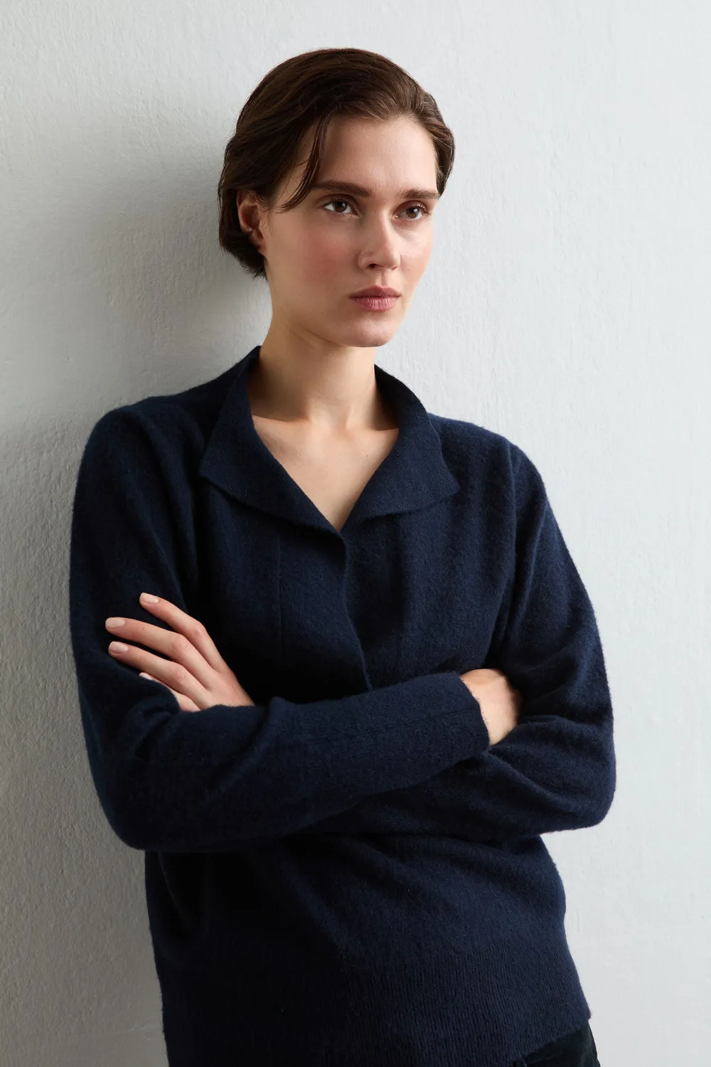 Massimo Alba Lucy polo donna blu cashmere boxy