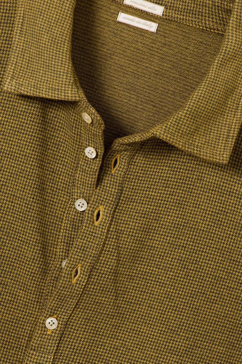 Massimo Alba Raya polo cotone cashmere nugget gold