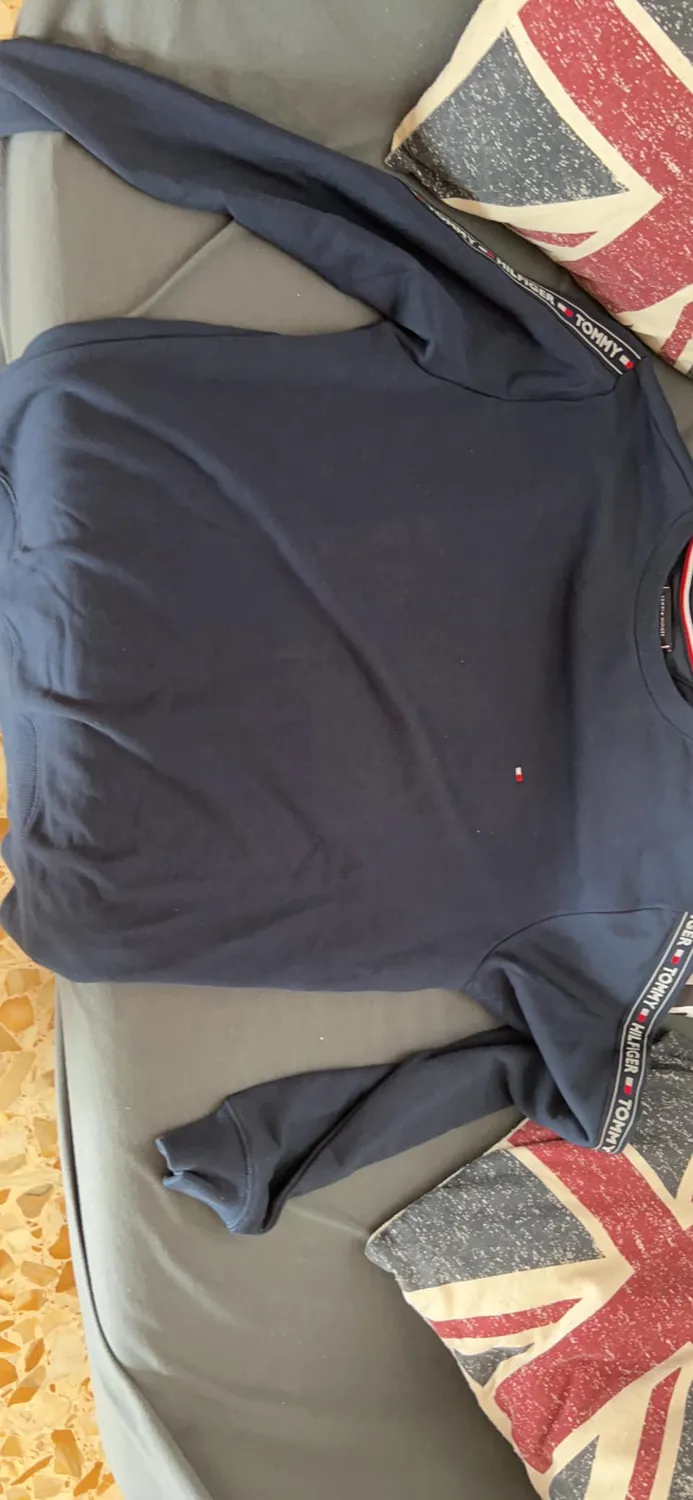 Tommy Hilfiger felpa senza cappuccio S blu cotone