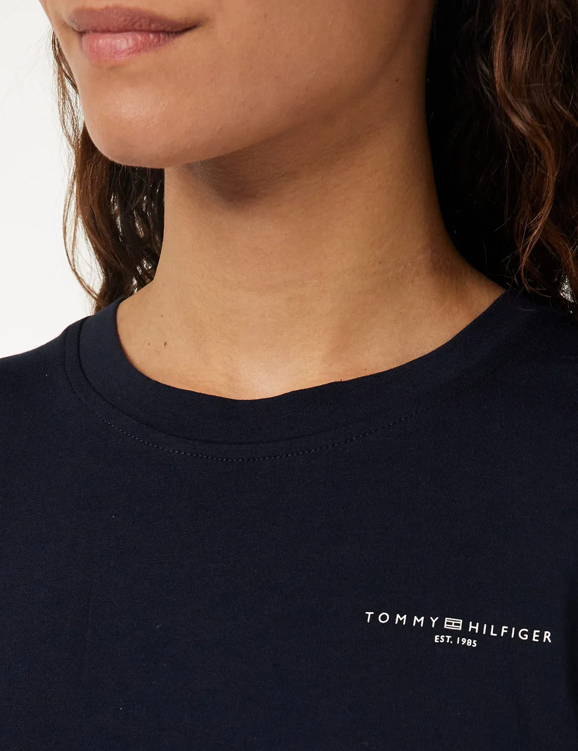 Tommy Hilfiger 1985 T-shirt Donna Scollo Rotondo Maniche Corte
