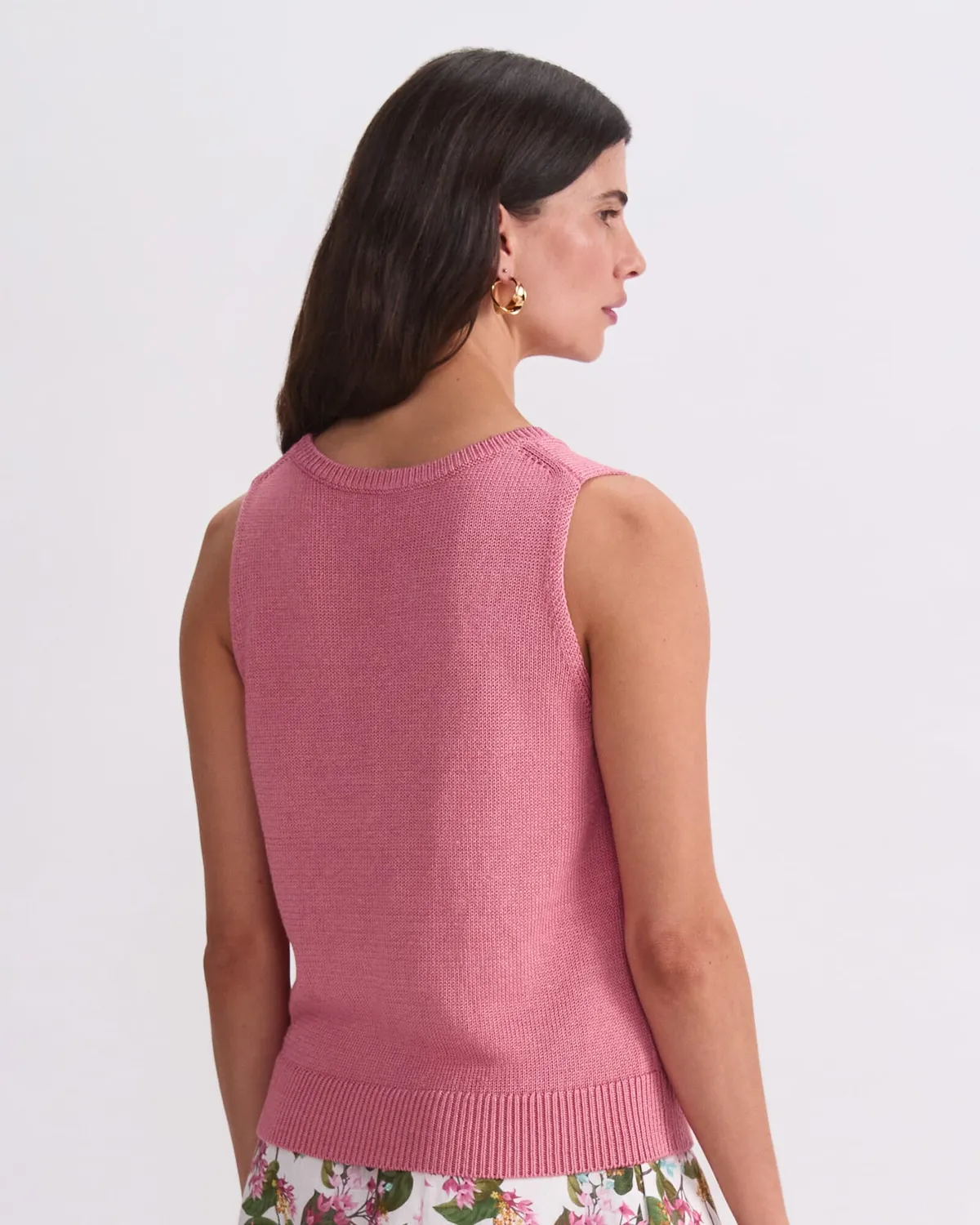 Sportscraft 121070 canotta lino donna scollo tondo