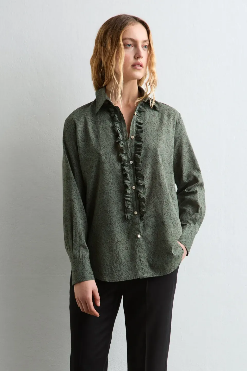 Massimo Alba Charlize Camicia Forest Night Cotone Cashmere