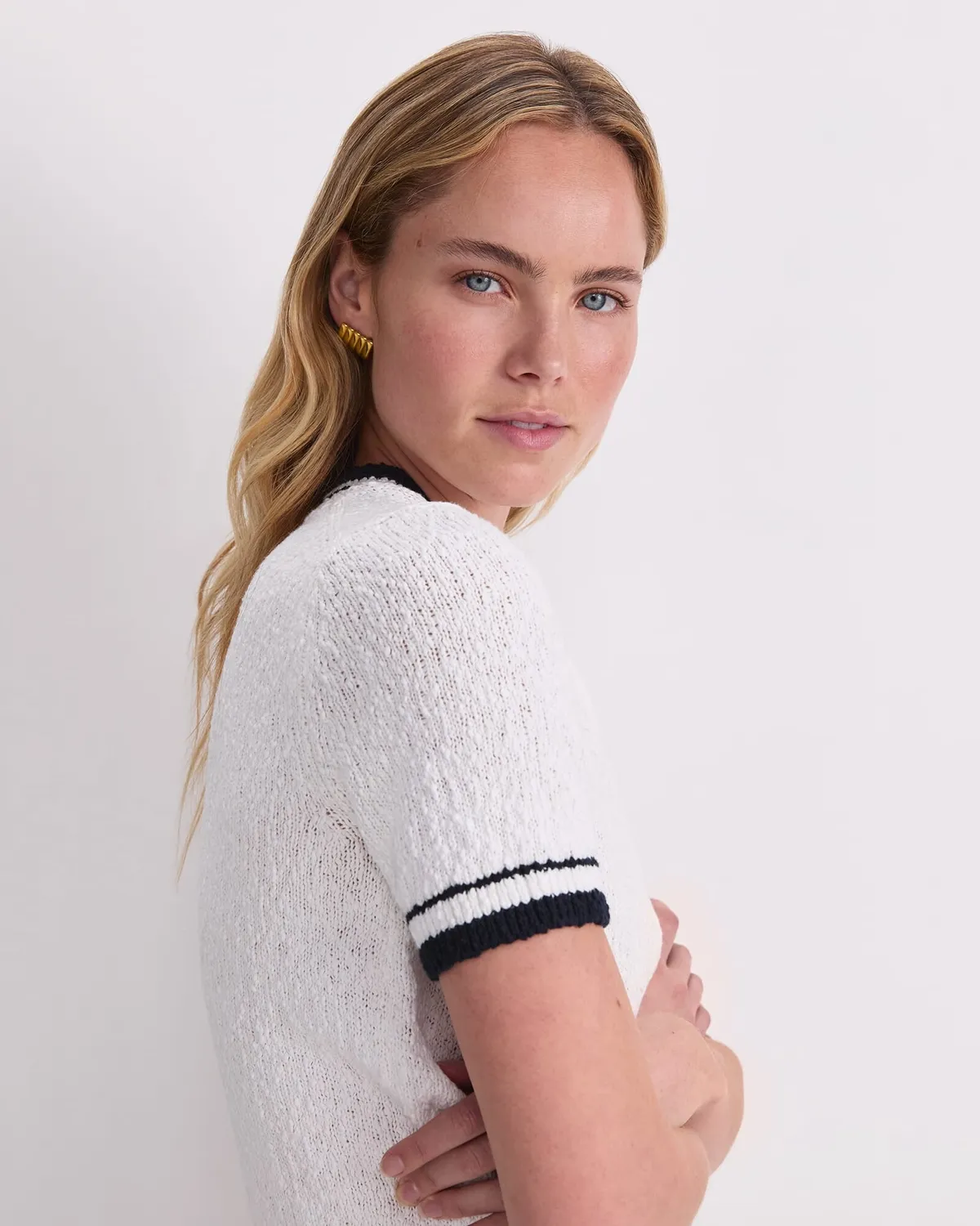 Sportscraft Cotton Crew Neck Knit maglione cotone donna