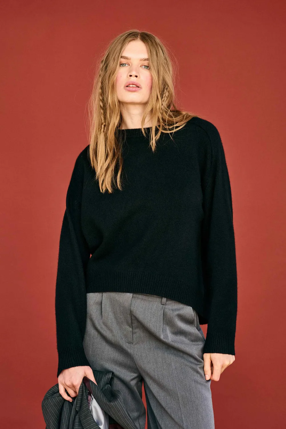 Jumper 1234 Oversize maglione cashmere nero pesante