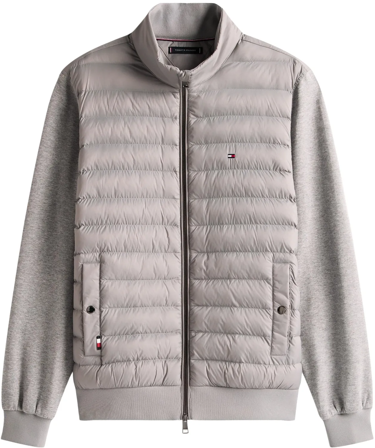 Tommy Hilfiger Mix Media Stand Cllr MW0MW37461 felpa unisex grigia zip