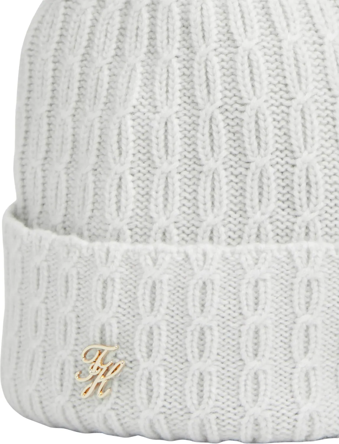 Tommy Hilfiger TH Script AW0AW19112 berretto grigio pon pon