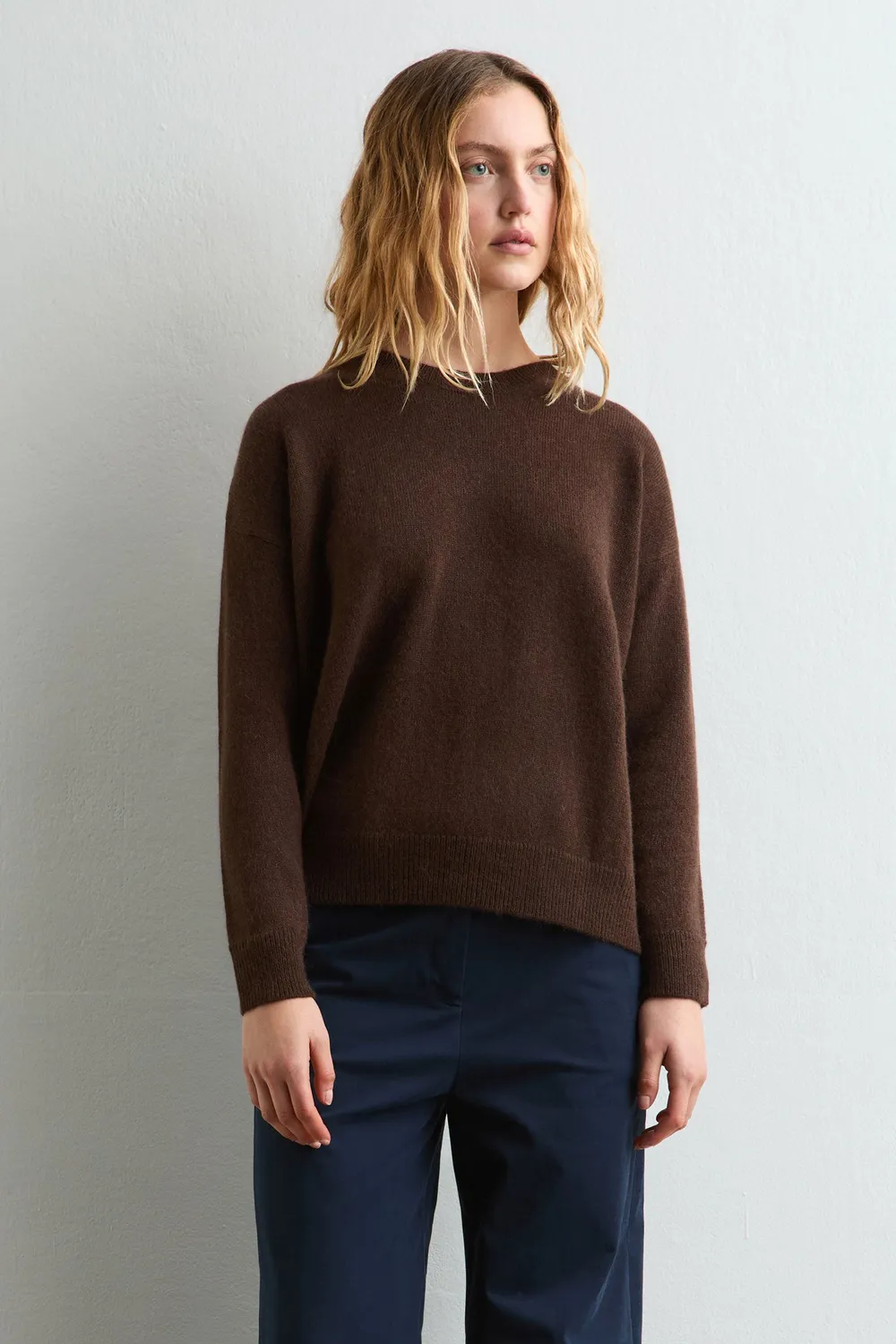 Massimo Alba Francesca maglione donna marrone alpaca