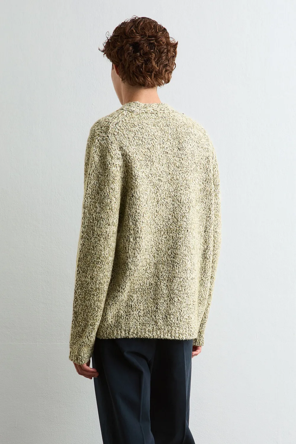 Massimo Alba LINUS cardigan olive in lana e alpaca