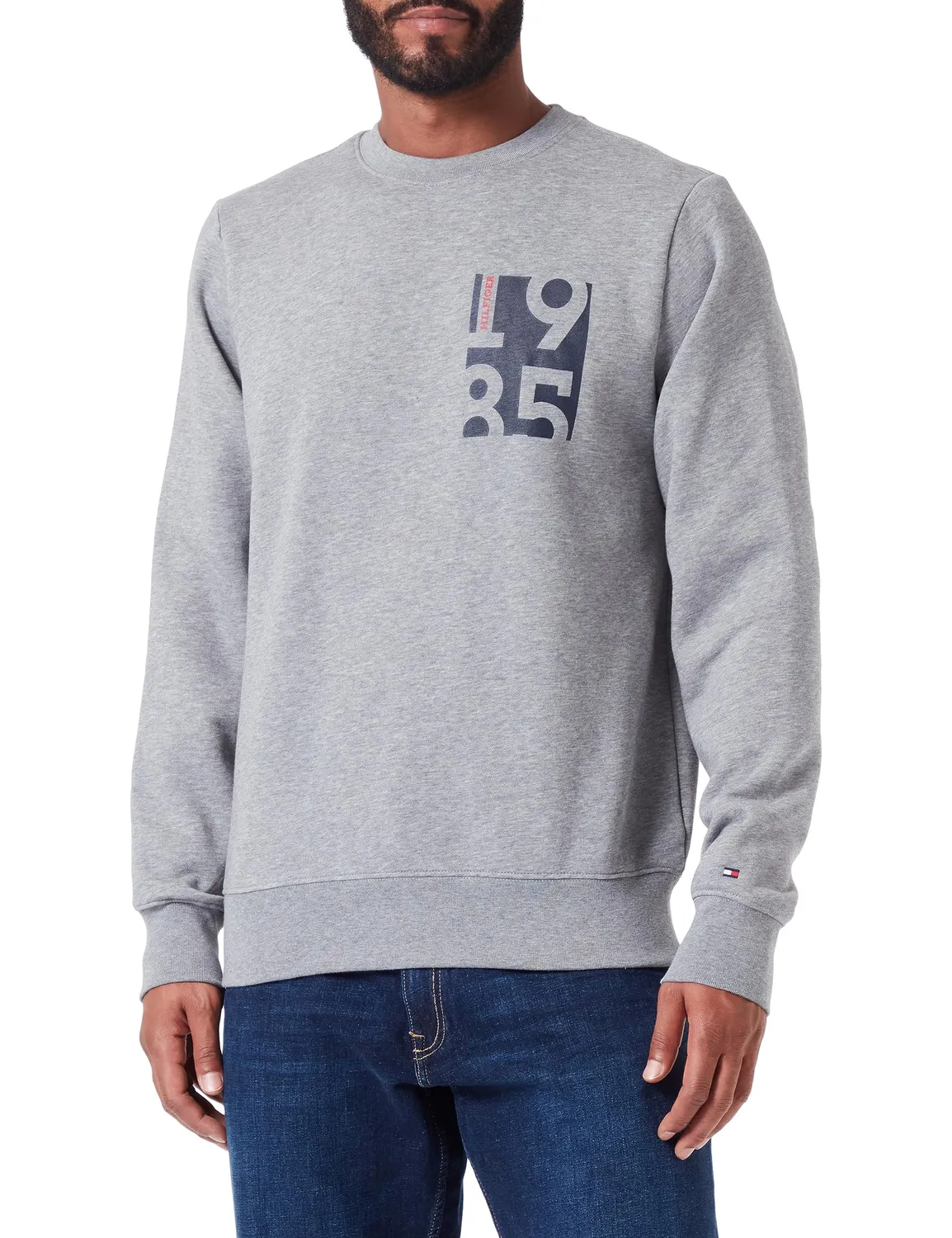 Tommy Hilfiger Chest Print Crewneck felpa uomo XXL blu