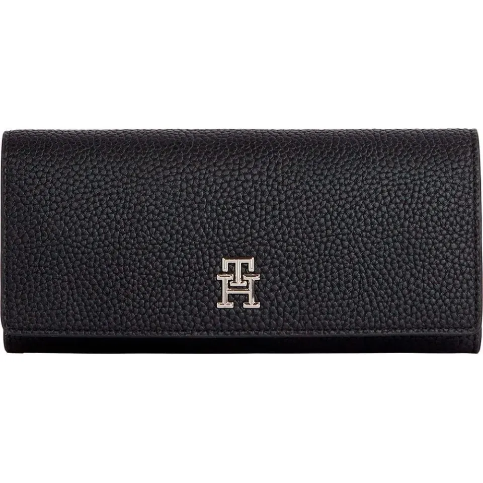Tommy Hilfiger TH Emblem Large Flap portafoglio nero Black