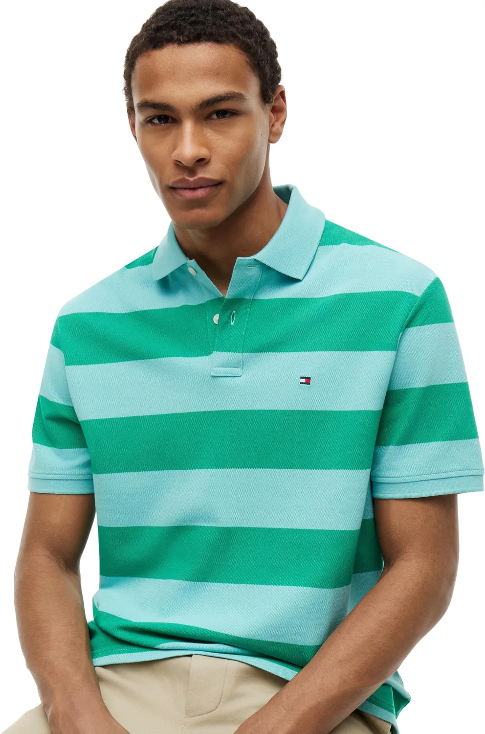 Tommy Hilfiger Block Stripe MW0MW39045 polo uomo L a righe