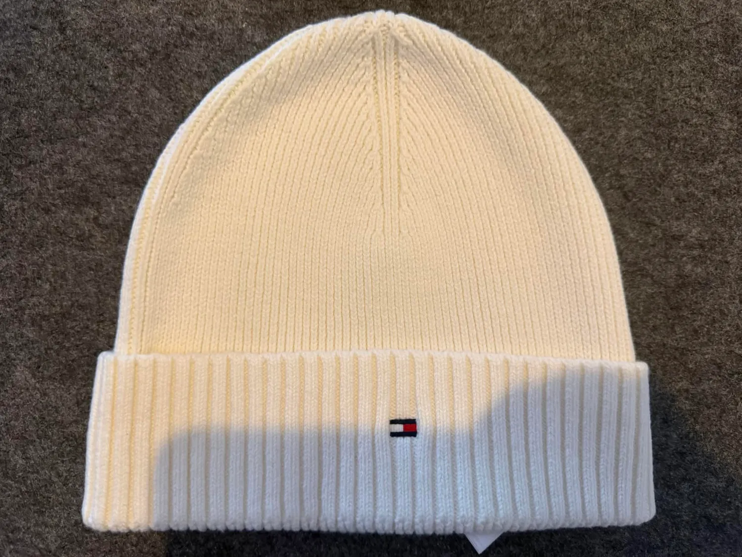 Tommy Hilfiger TH Flag cuffia uomo gialla cotone pima