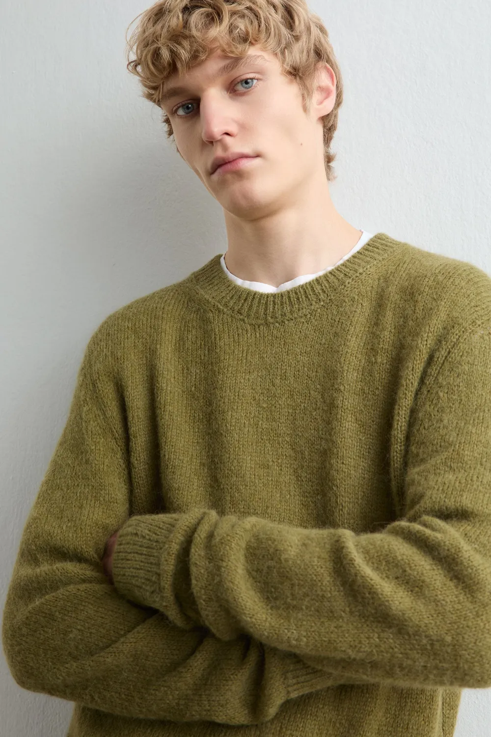 Massimo Alba Bruce maglione alpaca olive