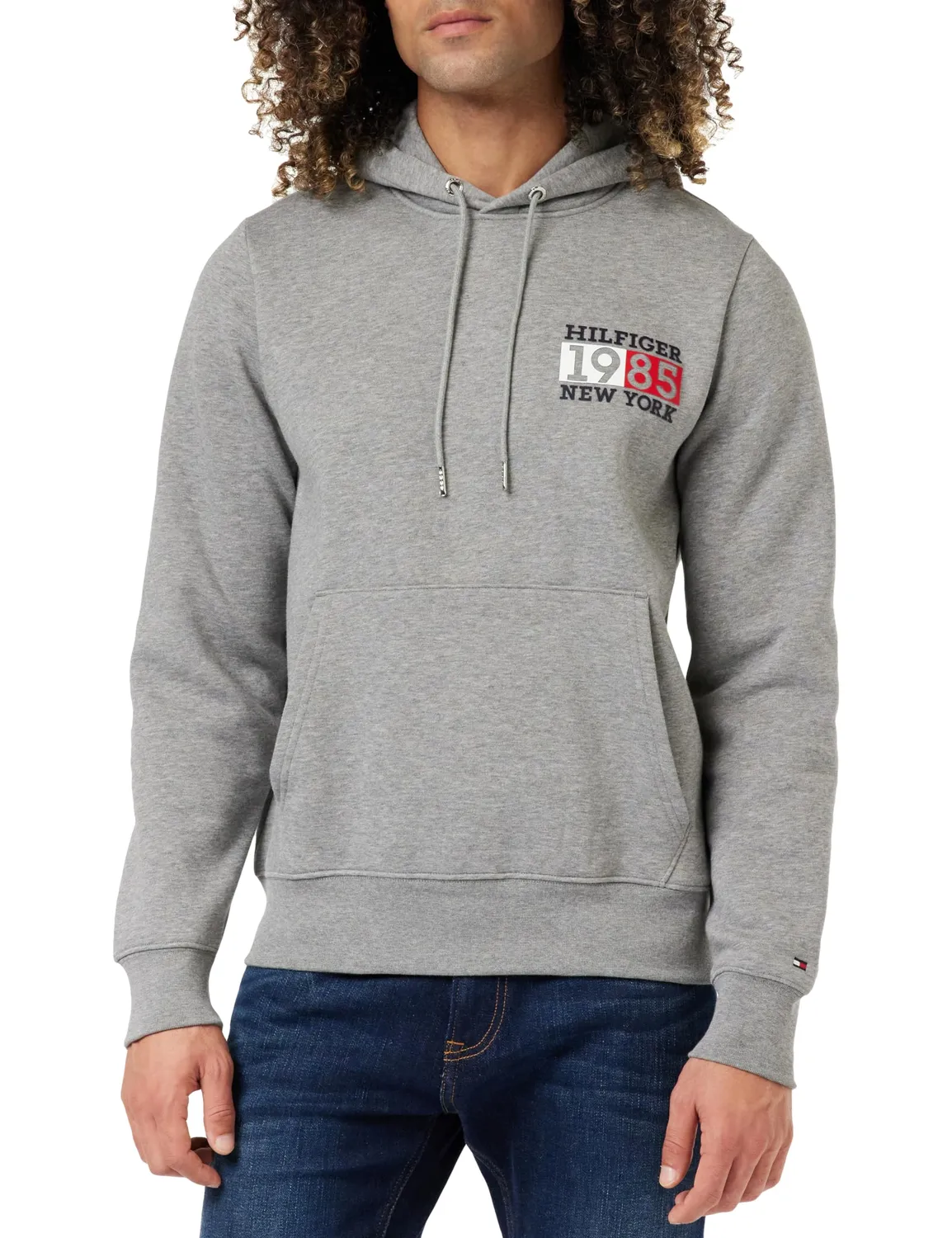Tommy Hilfiger felpa con cappuccio uomo L blu cotone