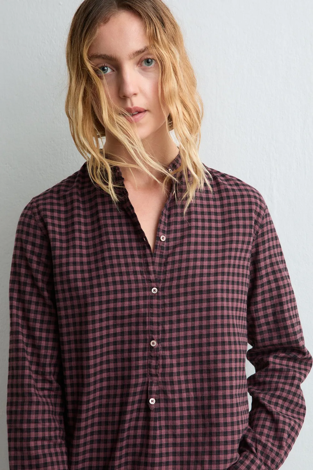 Massimo Alba Leontine camicia donna rose brown in cotone