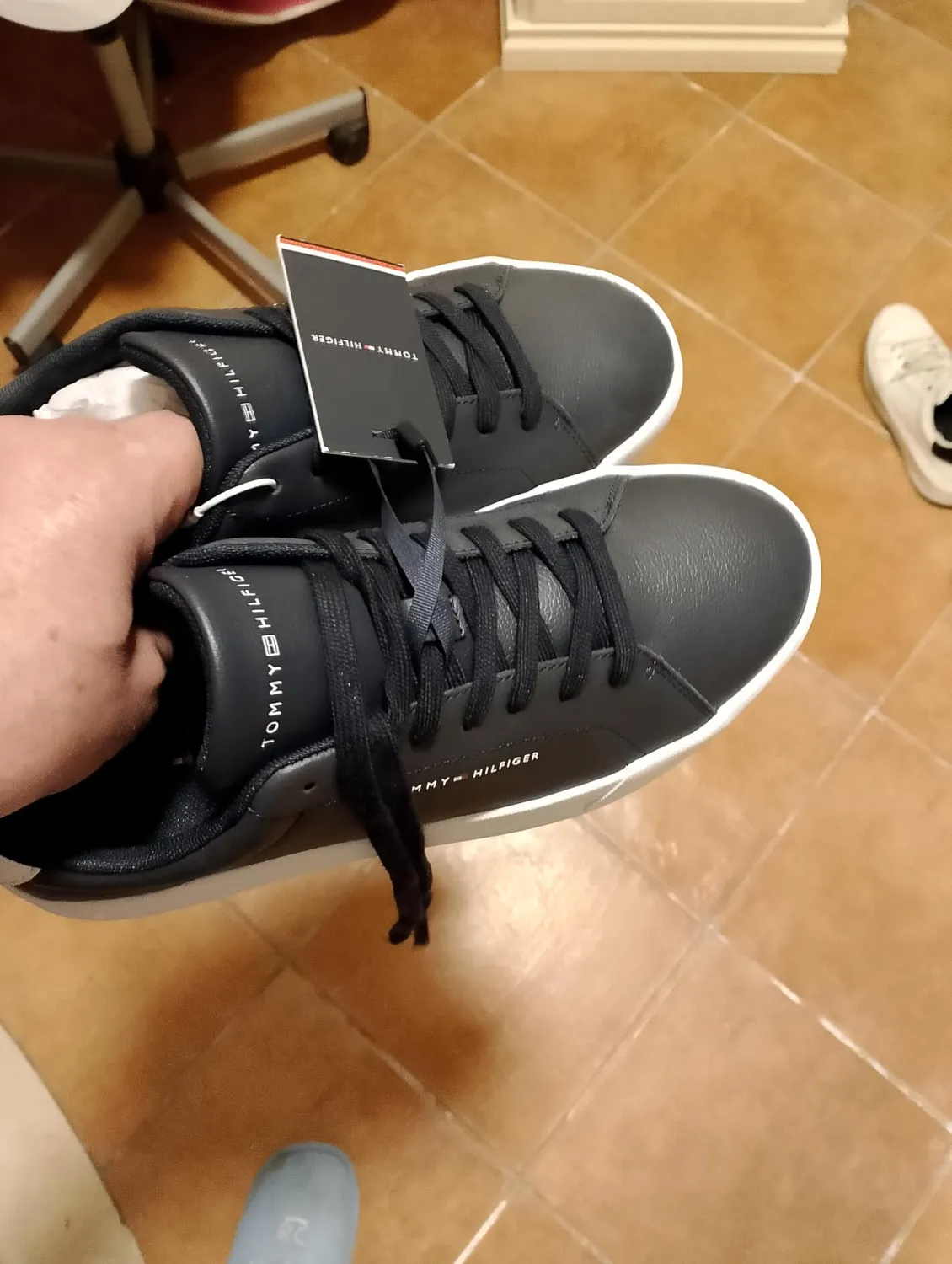 Tommy Hilfiger TH Court Sneaker Uomo Bianca 43 EU Pelle