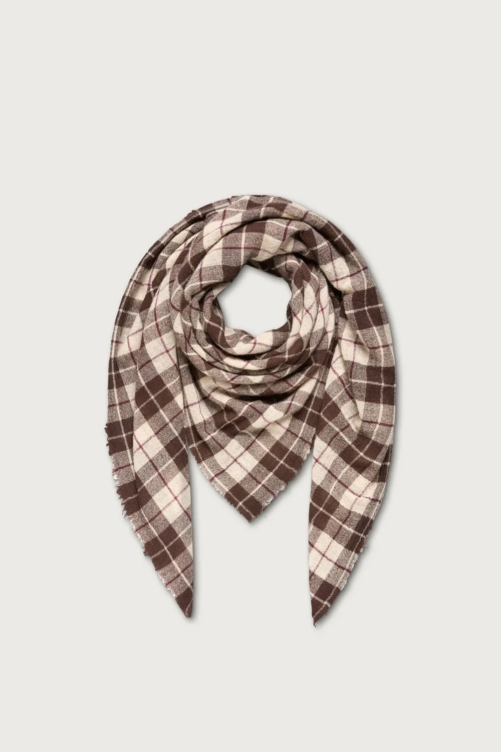Massimo Alba Jessie sciarpa cashmere marrone quadri