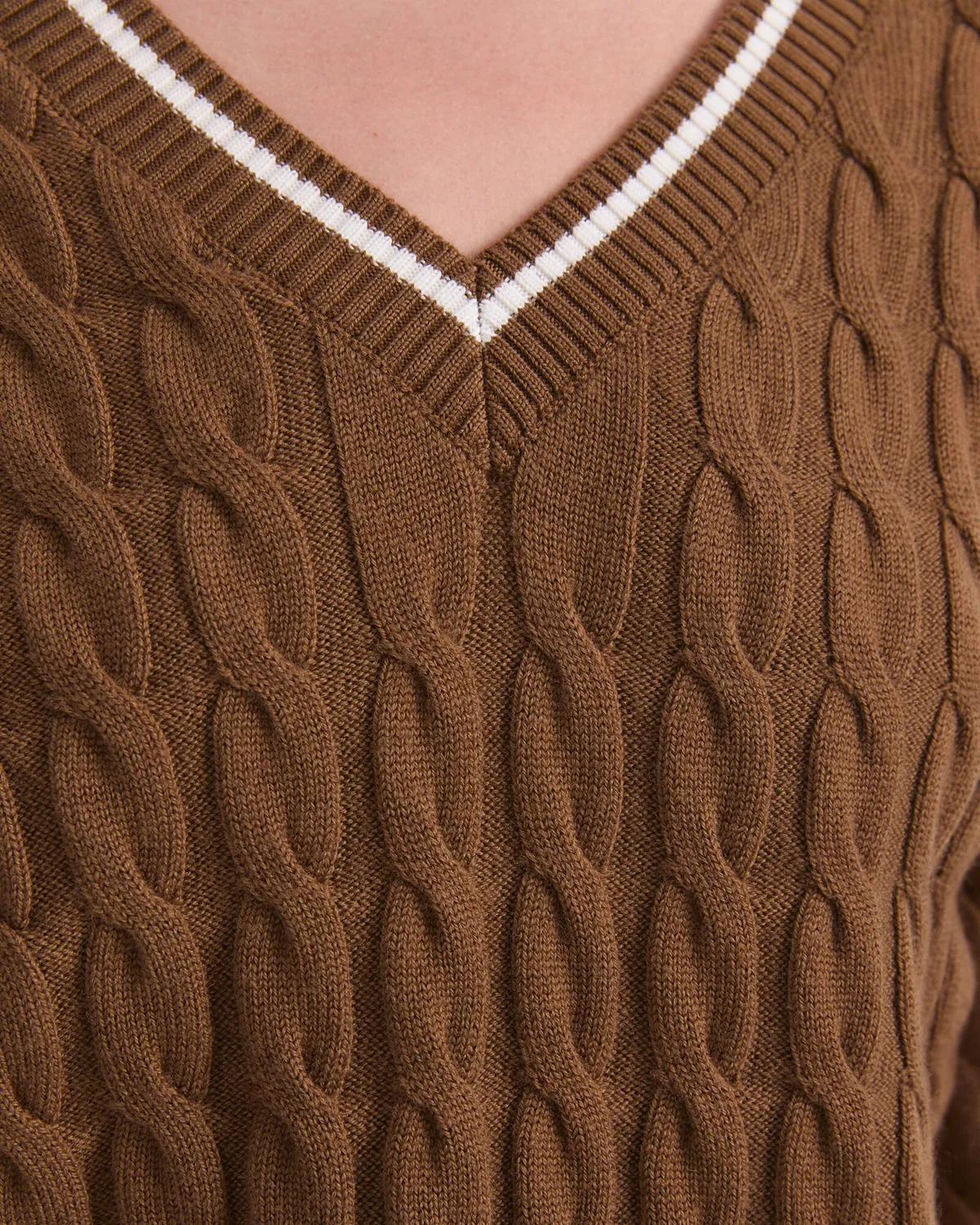 Sportscraft Merino Cable maglione lana merino scollo V