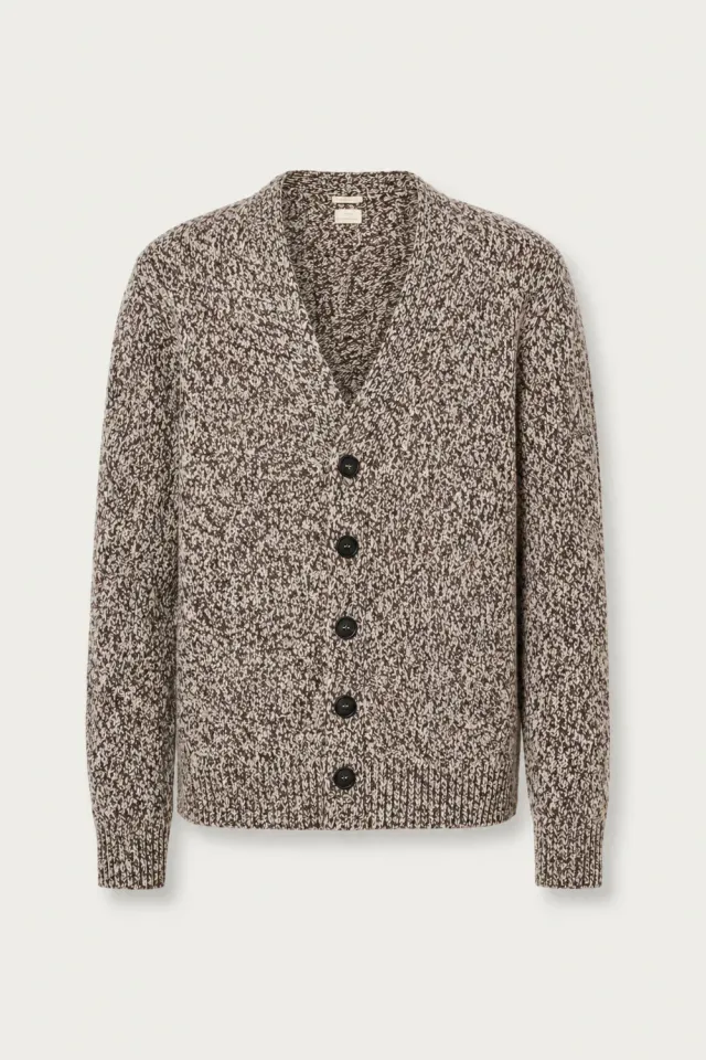 Massimo Alba Linus cardigan marrone lana e alpaca