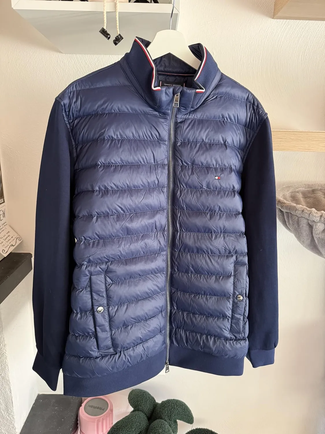 Tommy Hilfiger Mix Media Stand Collar Zip Felpa L blu