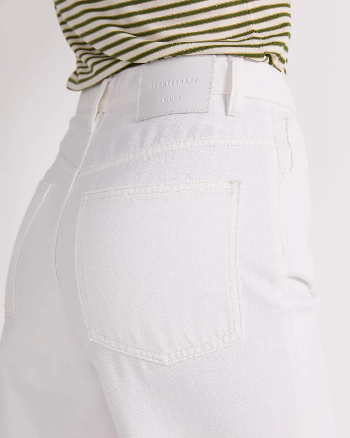Sportscraft Simmi Wide Leg jeans bianchi elasticizzati