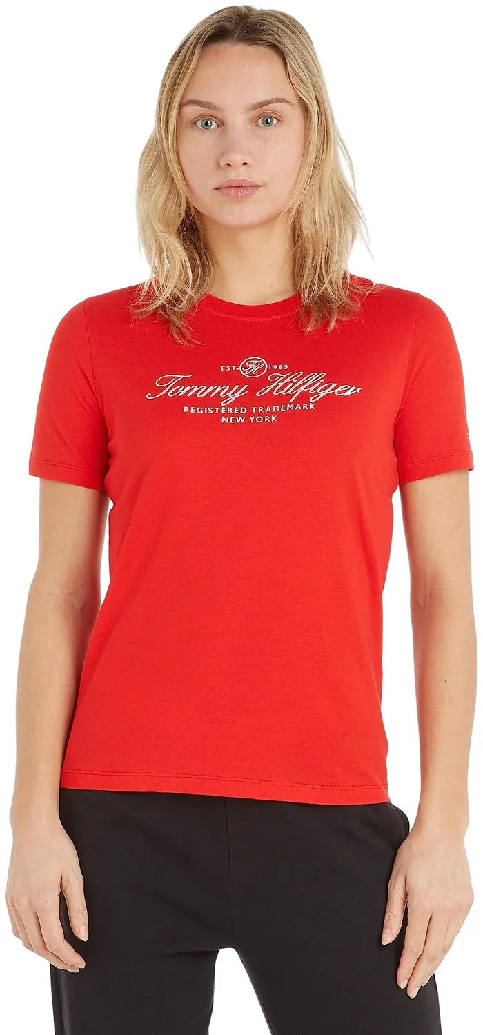 Tommy Hilfiger t-shirt donna scollo rotondo manica corta cotone