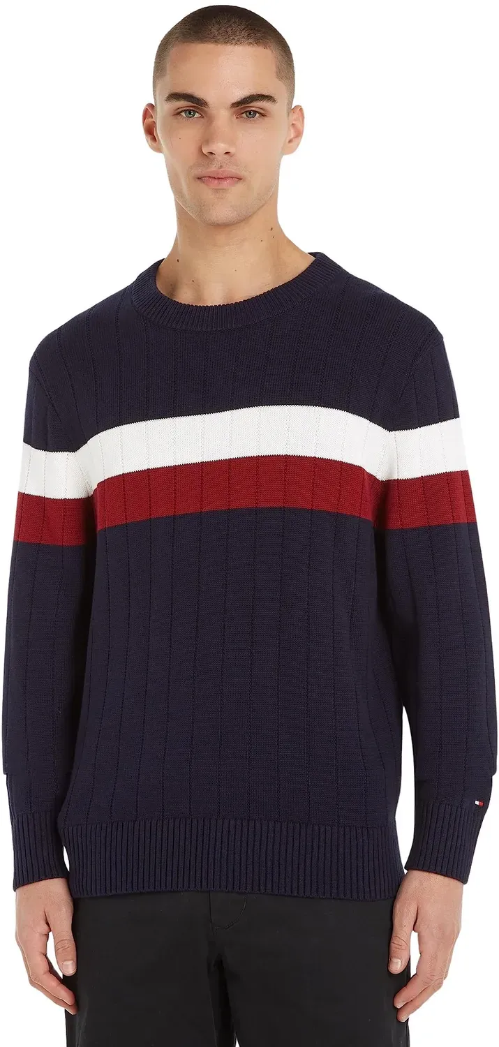 Tommy Hilfiger Colourblock MW0MW33094 Maglione Uomo XS Bianco