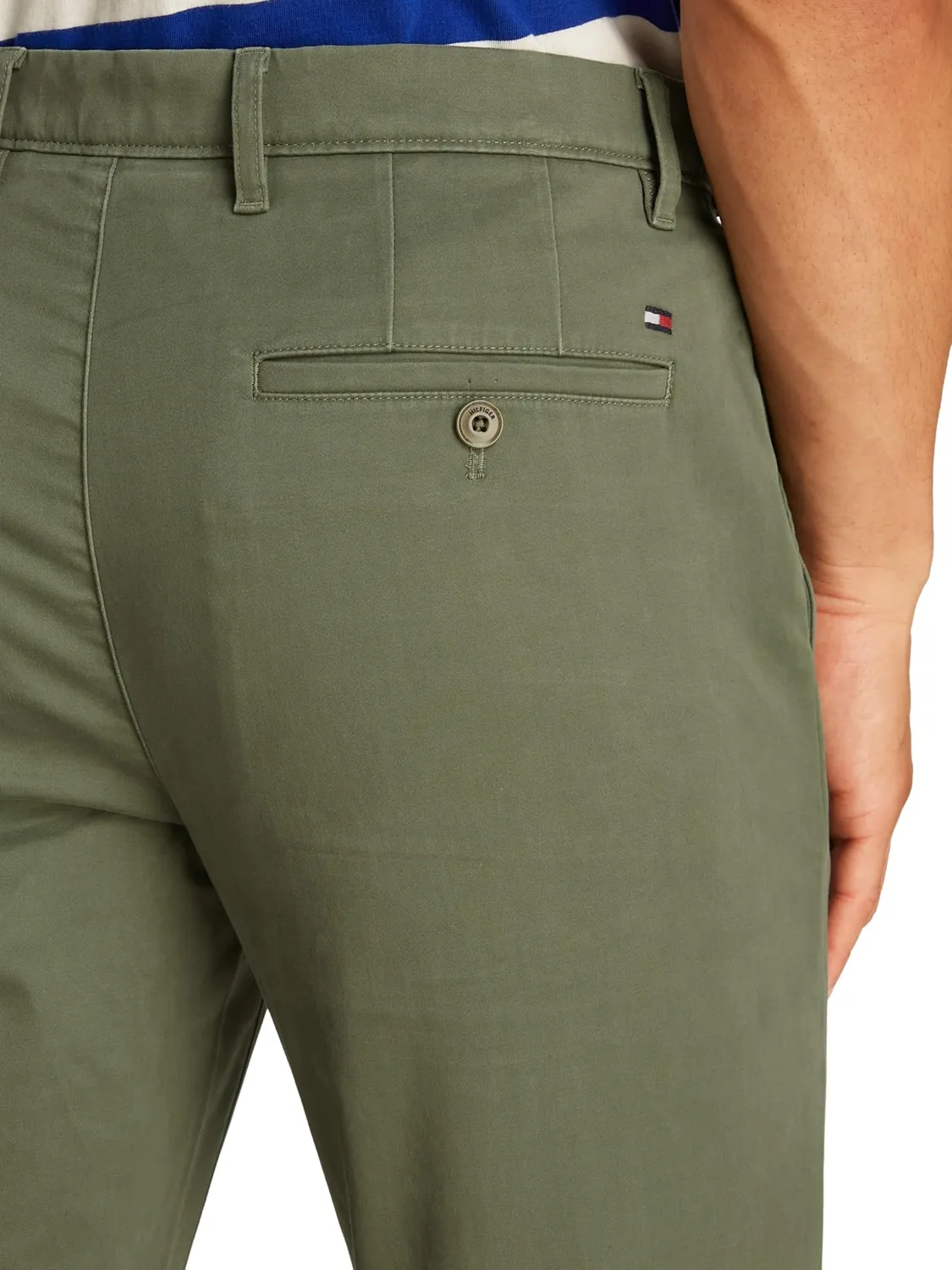 Tommy Hilfiger Denton Satin Straight Fit chino uomo blu