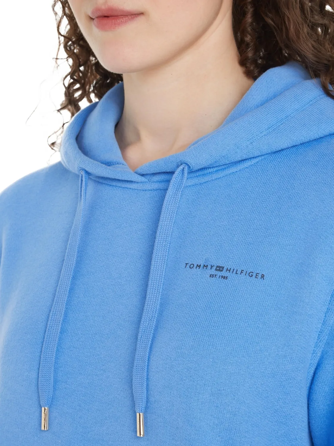 Tommy Hilfiger Logo Hoodie felpa donna rosa con cappuccio