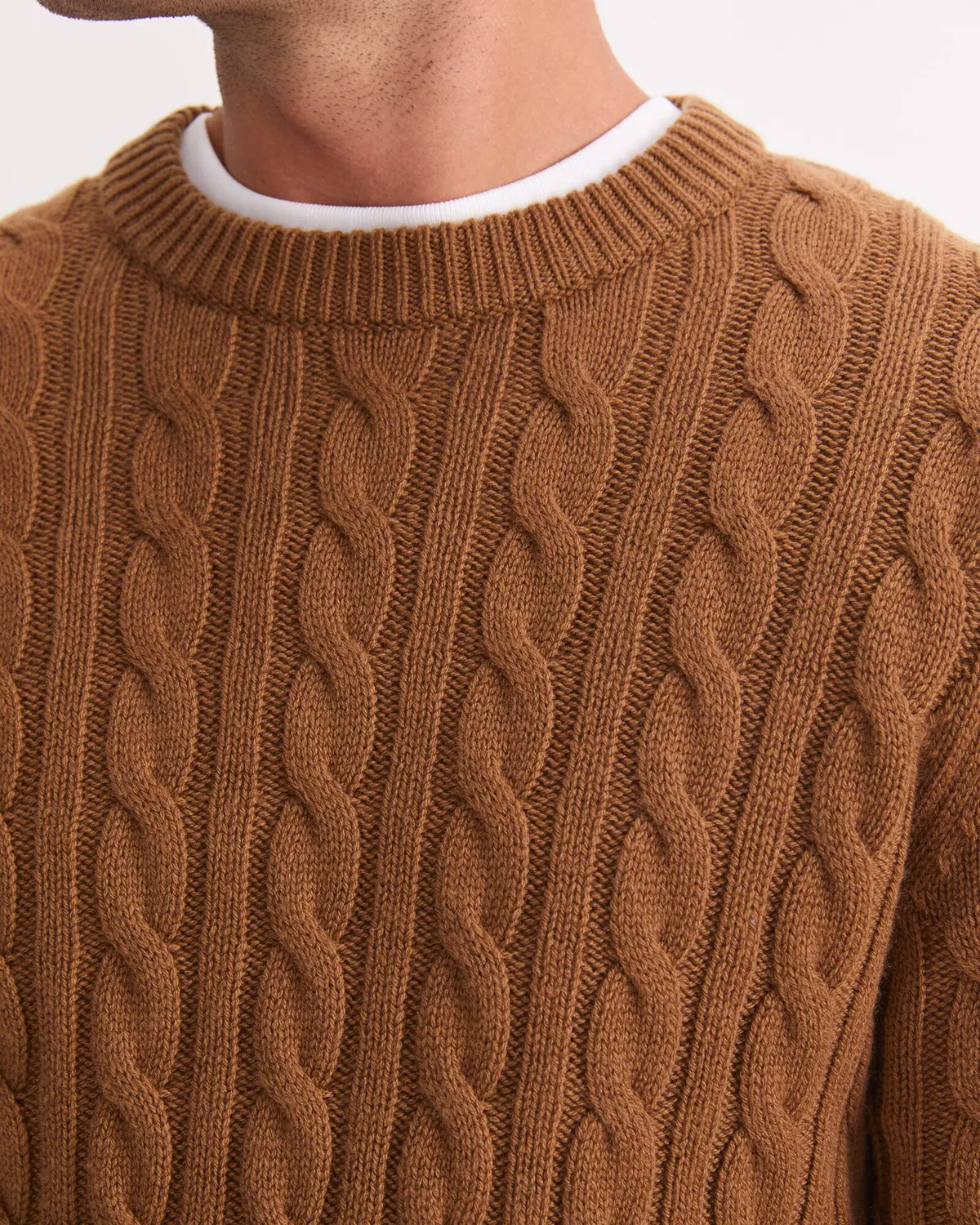 Sportscraft Cable Knit Maglione girocollo trecce lana