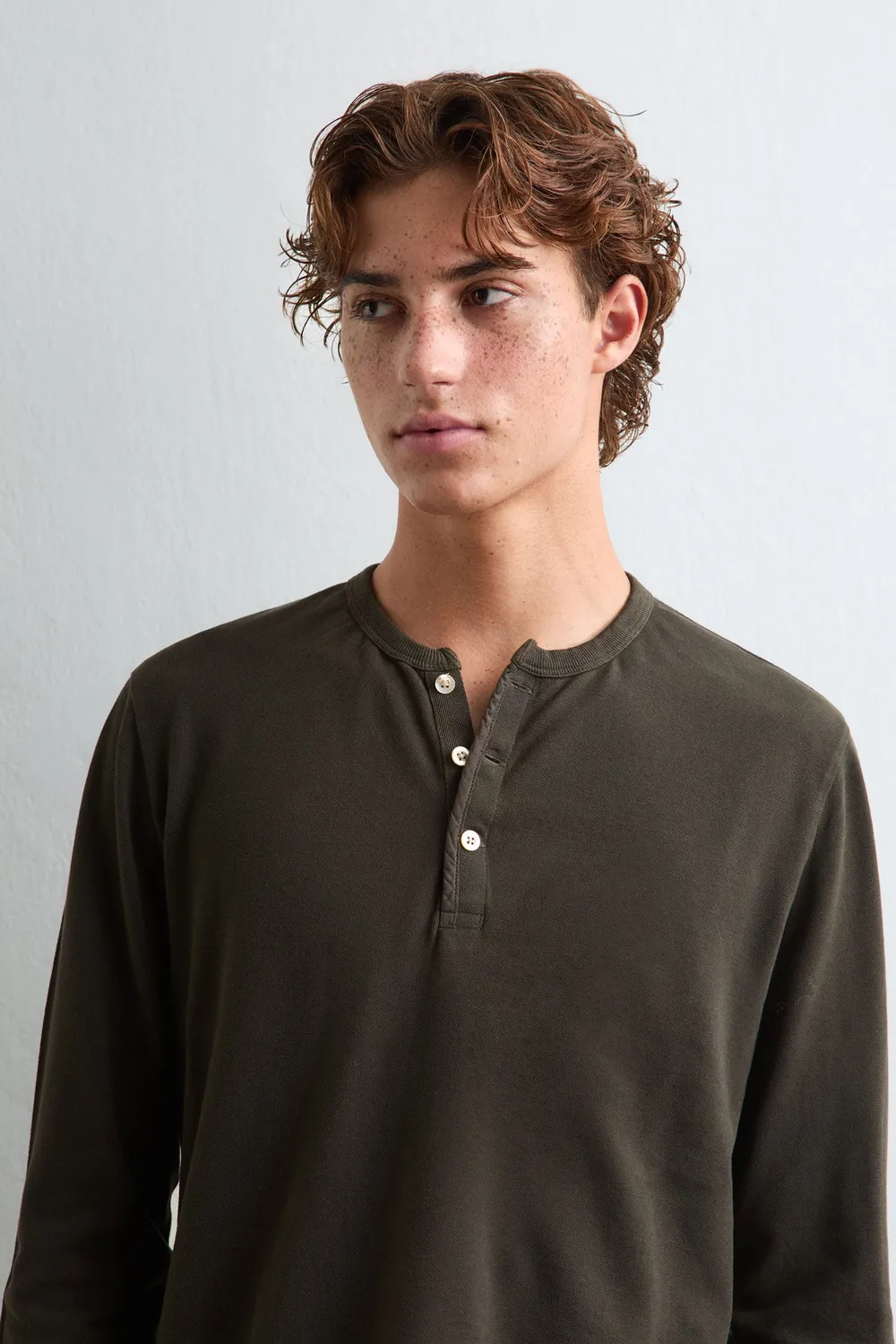 Massimo Alba Manchester serafino cotone Chicory Coffee