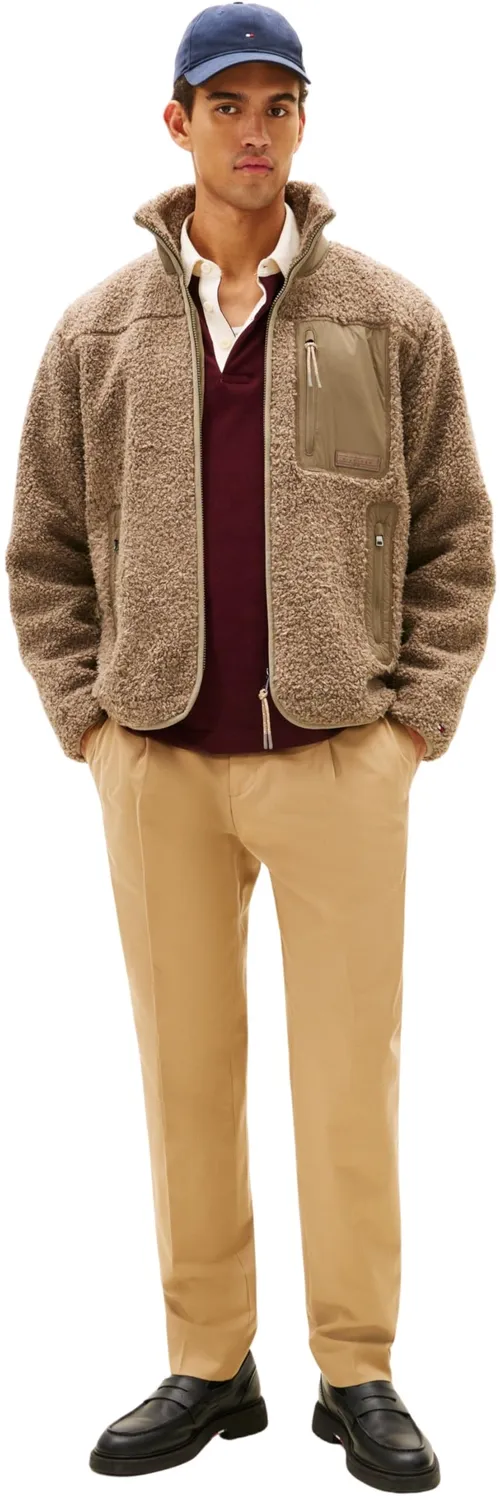Tommy Hilfiger Teddy Fleece MW0MW40420 felpa zip beige taglia M