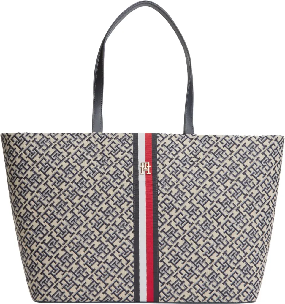Tommy Hilfiger TH Jacquard Ess AW0AW19063 tote blu jacquard