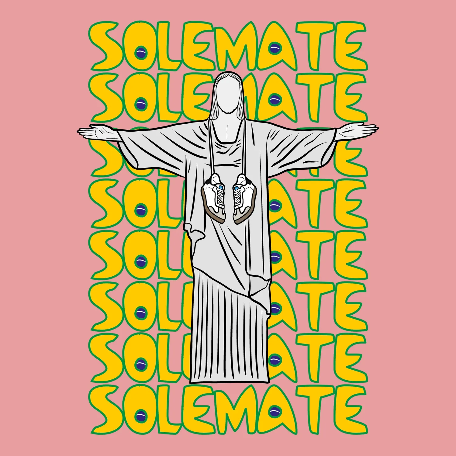 Solemate Postcard from Rio maglietta rosa cotone organico
