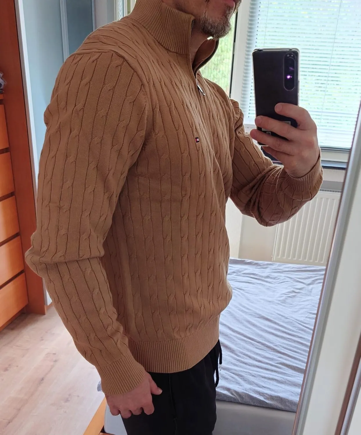 Tommy Hilfiger MW0MW36532 maglione mezza zip M cotone